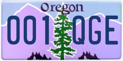 OR license plate 001QGE