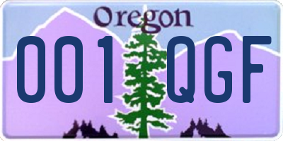 OR license plate 001QGF