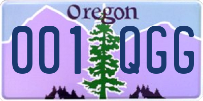 OR license plate 001QGG