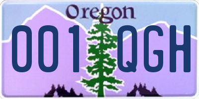 OR license plate 001QGH