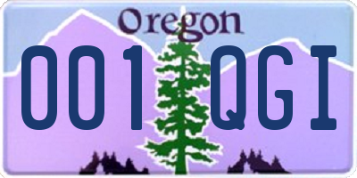 OR license plate 001QGI