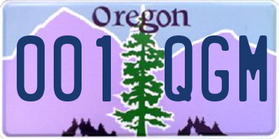 OR license plate 001QGM