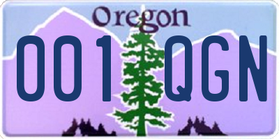 OR license plate 001QGN