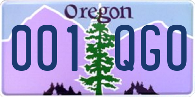 OR license plate 001QGO