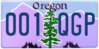 OR license plate 001QGP