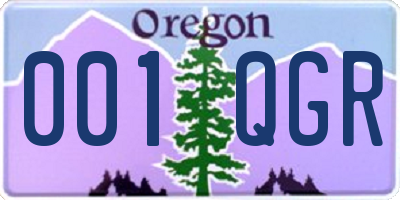 OR license plate 001QGR