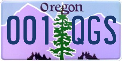 OR license plate 001QGS