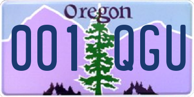 OR license plate 001QGU