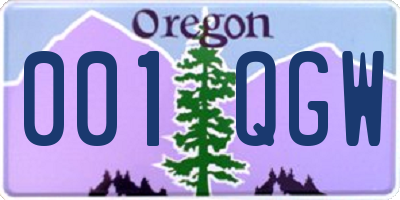 OR license plate 001QGW