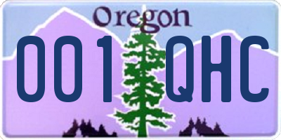 OR license plate 001QHC