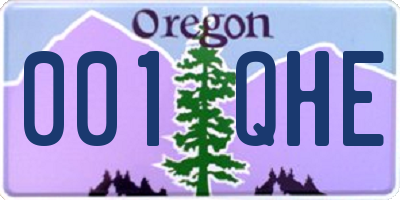 OR license plate 001QHE