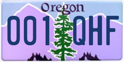 OR license plate 001QHF