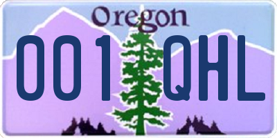 OR license plate 001QHL