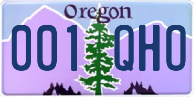 OR license plate 001QHO