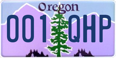 OR license plate 001QHP