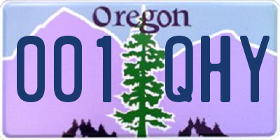 OR license plate 001QHY