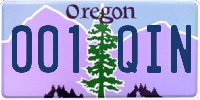 OR license plate 001QIN