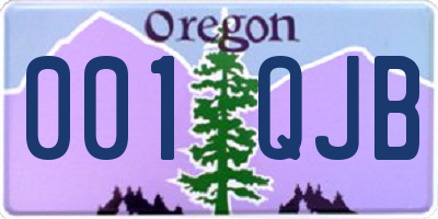 OR license plate 001QJB