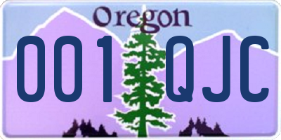 OR license plate 001QJC