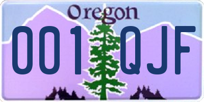 OR license plate 001QJF