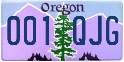 OR license plate 001QJG