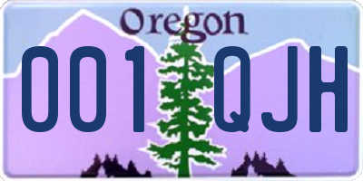 OR license plate 001QJH