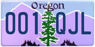 OR license plate 001QJL