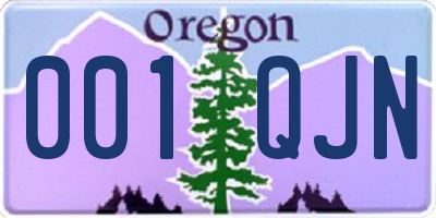 OR license plate 001QJN