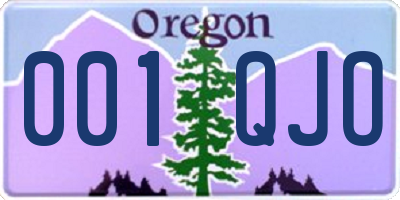 OR license plate 001QJO