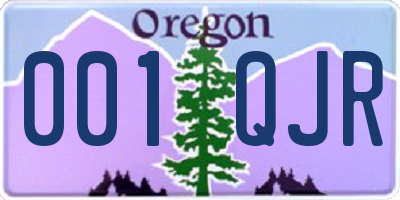 OR license plate 001QJR