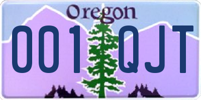 OR license plate 001QJT