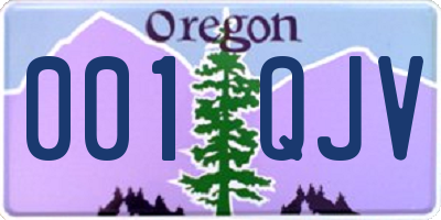 OR license plate 001QJV