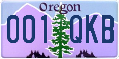 OR license plate 001QKB