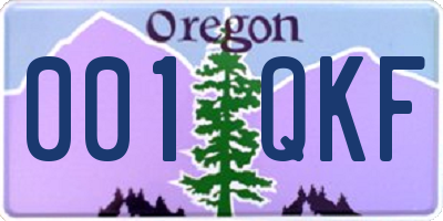 OR license plate 001QKF