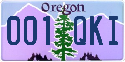 OR license plate 001QKI