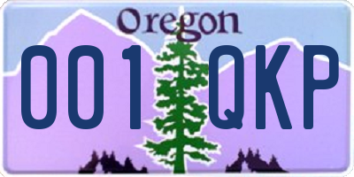 OR license plate 001QKP