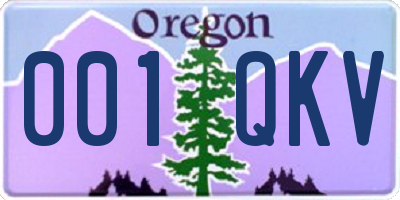 OR license plate 001QKV