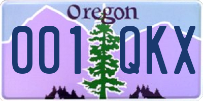 OR license plate 001QKX