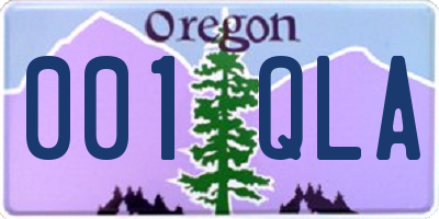 OR license plate 001QLA