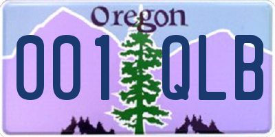 OR license plate 001QLB