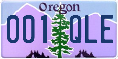 OR license plate 001QLE