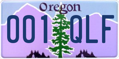 OR license plate 001QLF