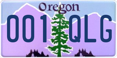 OR license plate 001QLG