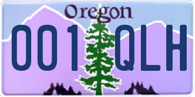 OR license plate 001QLH