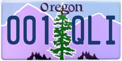 OR license plate 001QLI