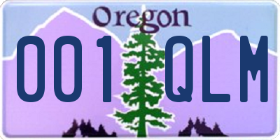 OR license plate 001QLM