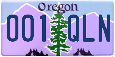 OR license plate 001QLN