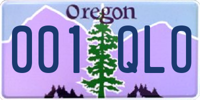 OR license plate 001QLO