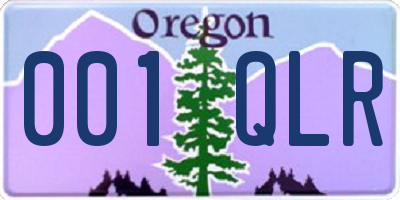 OR license plate 001QLR