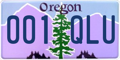 OR license plate 001QLU